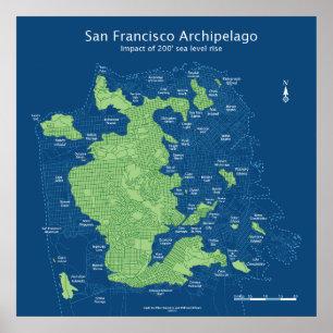 Poster Rues submergées de San Francisco 24x24 200'