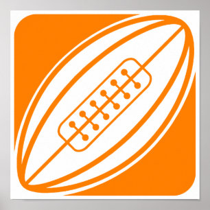 Poster Rugby à orange