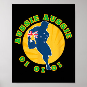Poster Rugby Australie, Wallabies Aussie Aussie Aussie Oi