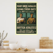 Poster rugby britannique, les footballeurs font leur devo (Cuisine)