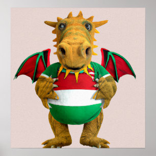 Poster Rugby Dragon - Rugby Art