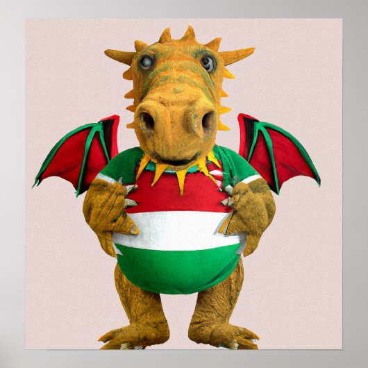 Poster Rugby Dragon - Rugby Art (Devant)