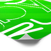 Poster Rugby ; Grandes vertes néon (Coin)