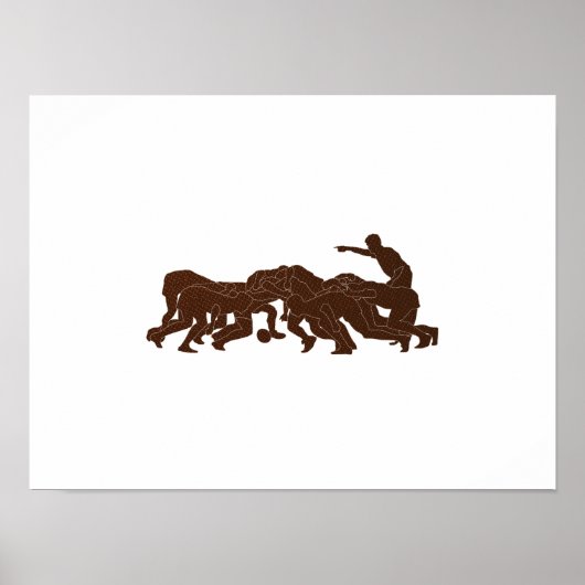 Poster rugby player scrum metal texture (Devant)