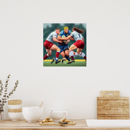 Poster Rugby Players Art Print (Cuisine)