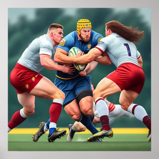 Poster Rugby Players Art Print (Devant)