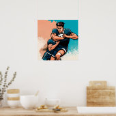 Poster Rugby Players Art Print (Cuisine)