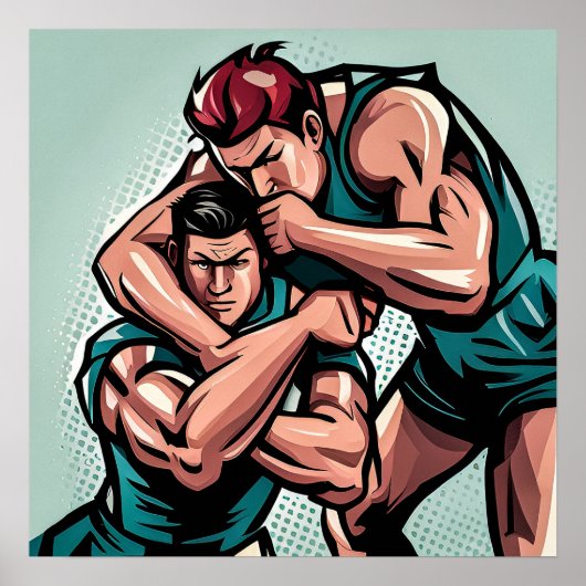 Poster Rugby Players Art Print (Devant)