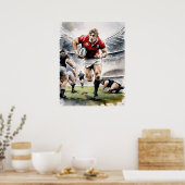 Poster Rugby Players Art Print (Cuisine)