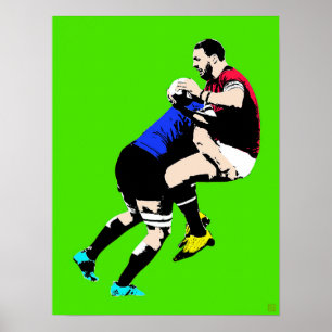 Poster Rugby Pop Art - Rugby Painting Print