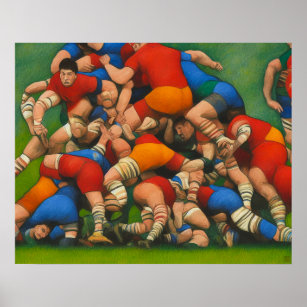 Poster Rugby Ruck - Art sur toile