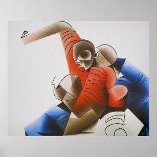 Poster Rugby Tackle - Rugby Painting Print