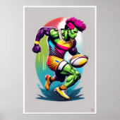 Poster Rugby Warrior Art Print (Devant)