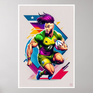 Poster Rugby Warrior Art Print