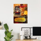 Poster Ruin Pub à Budapest Pas de sommeil & Szimpla signe (Bureau à domicile)