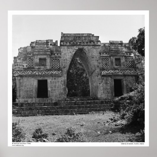 Poster Ruines antiques : Porte d'entrée de Labna, Yucatan (Devant)