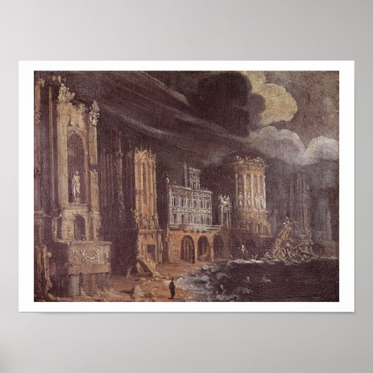 Poster Ruines avec la Légende de Saint Augustin (huile su (Devant)