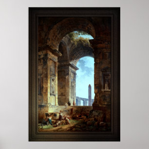 Poster Ruines Avec Un Obélisque Dans La Distance