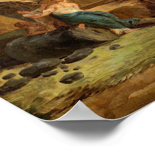 Poster Ruines avec un obélisque par Robert Hubert (Coin)