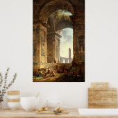 Poster Ruines avec un obélisque par Robert Hubert (Cuisine)