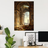 Poster Ruines avec un obélisque par Robert Hubert (Bureau à domicile)
