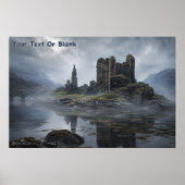 Poster Ruines brumeuses d'un château écossais (Devant)