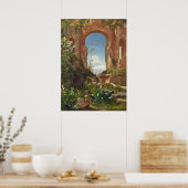 Poster Ruines d'Aagaard Peinture Paysage du Mont Etna (Cuisine)