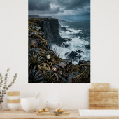 Poster Ruines de la falaise océanique Steampunk (Cuisine)