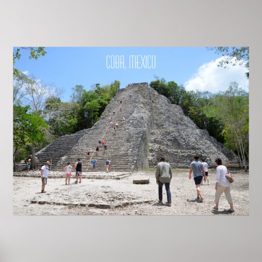 Poster Ruines de la pyramide de Coba Riviera Maya Mexique (Devant)