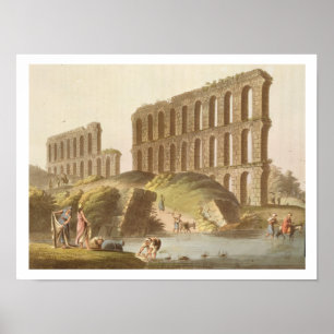 Poster Ruines de l'aqueduc grand de Carthage antique, p