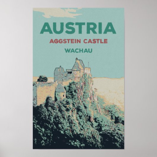 Poster Ruines du château d'Aggstein, Wachau, Autriche (Devant)