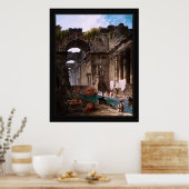 Poster Ruines D'Une Baignoire Romaine Avec Filles (Cuisine)