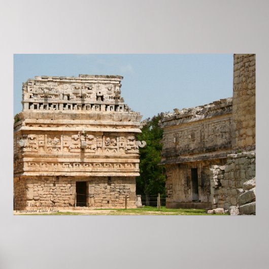 Poster Ruines mayas de Chichen Itza, "La Nunnery" (Devant)
