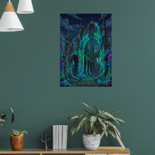 Poster Ruines néogothiques Lichen lumineux Fantastique so