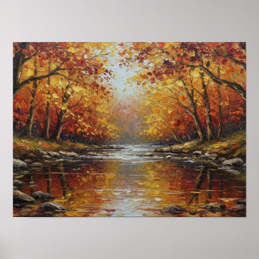 Poster Ruisseau d'automne doré (Devant)
