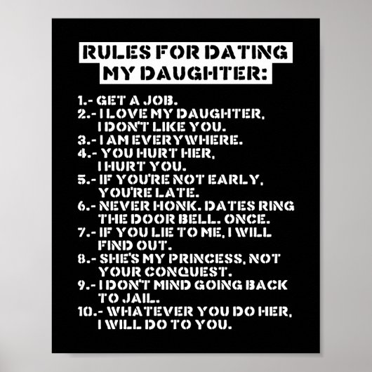 Poster Rules for dating my daughter (Devant)