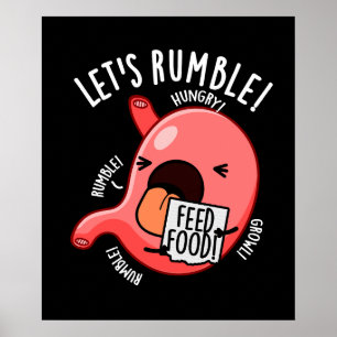 Poster Rumble Funny Stomach Puns Dark BG
