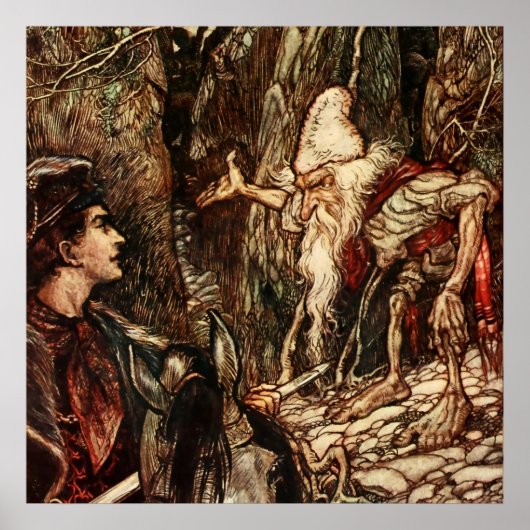 Poster “Rumpelstiltskin” Illustrations d'Arthur Rackham (Devant)