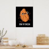 Poster Run N Raisin Funny Food Pun Dark BG (Cuisine)