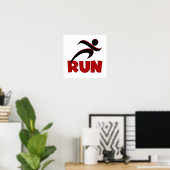 Poster RUN rouge (Bureau à domicile)