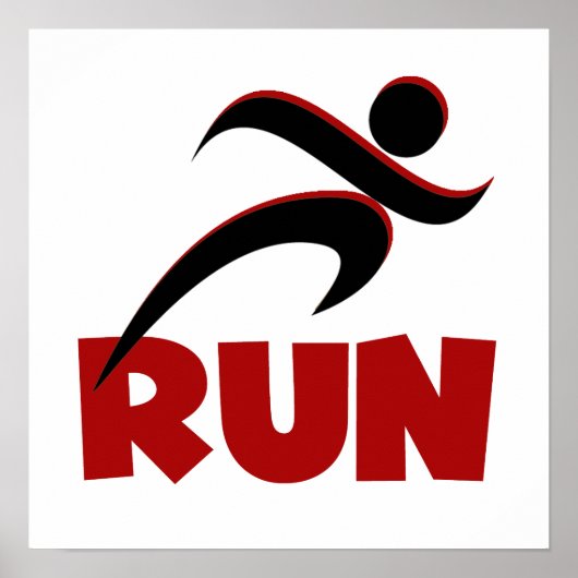 Poster RUN rouge (Devant)
