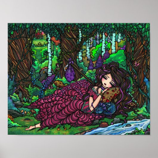 Poster "Runaway Princess" Fairy Dragon Imaginaire Forest  (Devant)