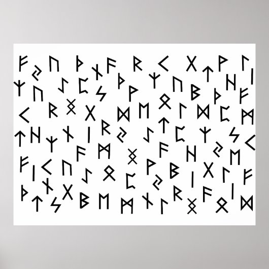 Poster Runes Futhark anciens (Devant)