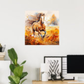 Poster Running Horse in Autumn (Bureau à domicile)