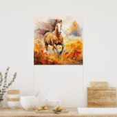 Poster Running Horse in Autumn (Cuisine)