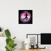 Poster Running Mindset - Citation d'endurance de la fille (Bureau à domicile)