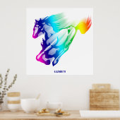 Poster Running Rainbow Horse (Cuisine)