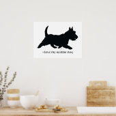 Poster Running Scottish Terrier Silhouette (Cuisine)