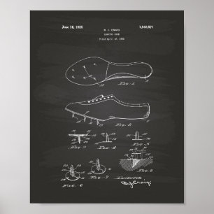 Poster Running Shoe 1925 Patent Art Chalkboard