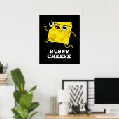 Poster Runny Cheese Funny Food Pun Dark BG (Bureau à domicile)